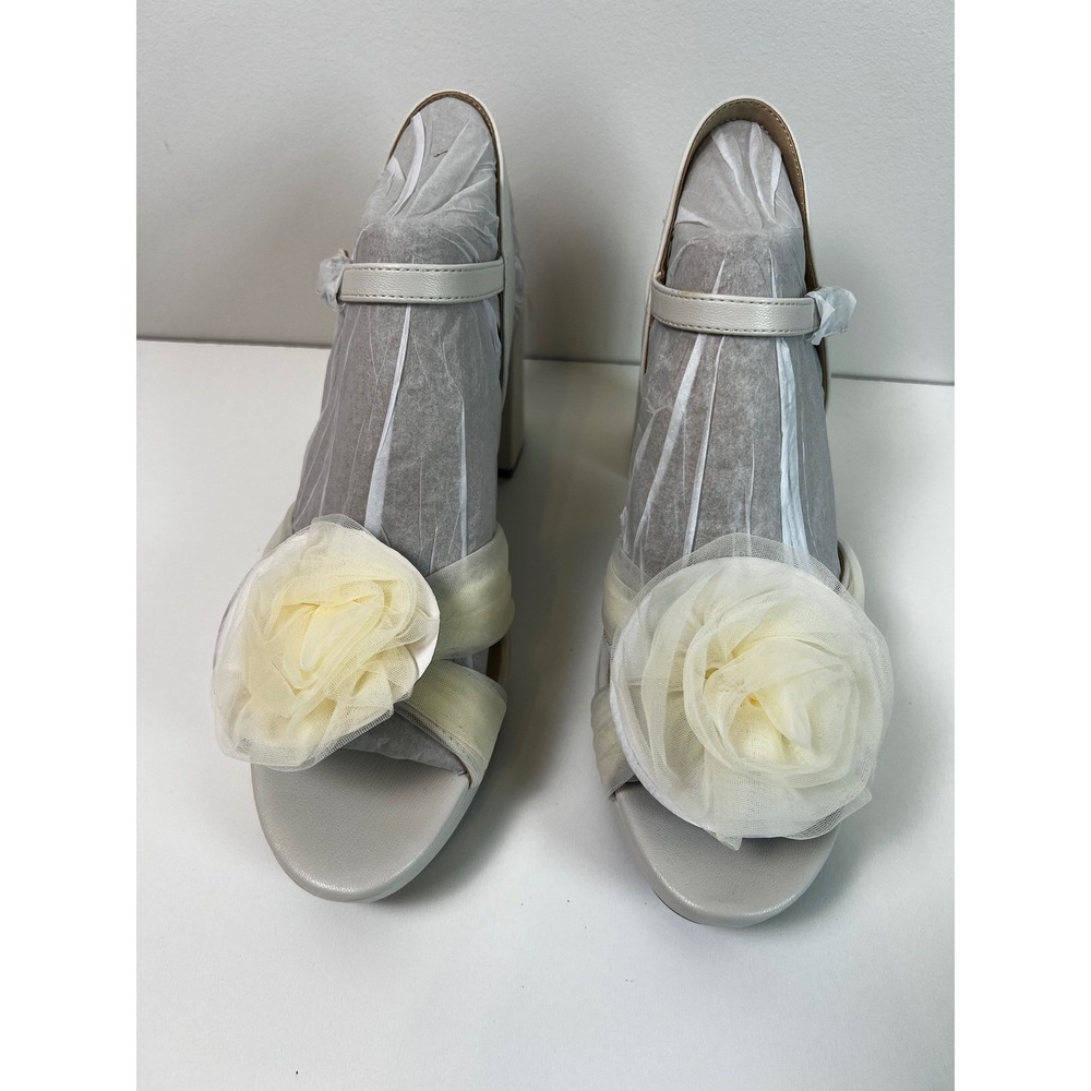 Life Stride Women's Last Dance 3 Bone‎ Floral Block Heel Elegant SZ 9 1/2 M NWT